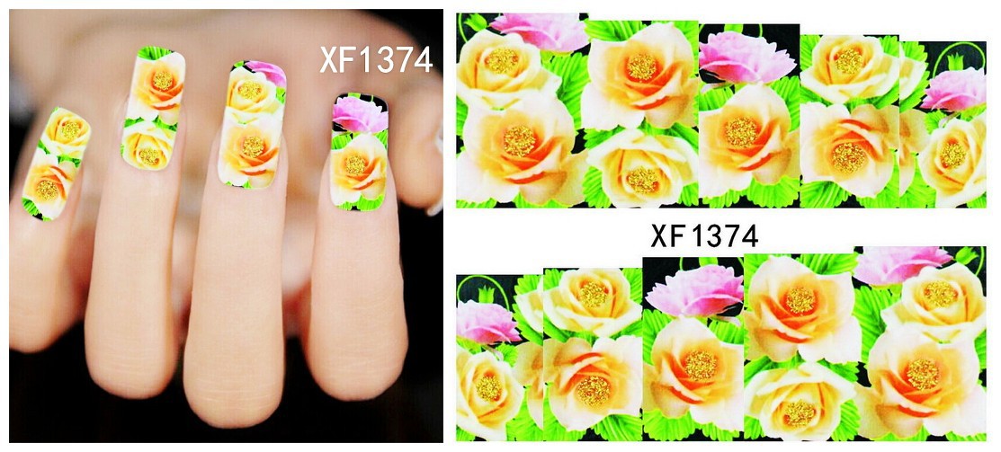 XF1372-1377 Flower Water Nail Sticker