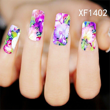 XF1402-1407 Watercolor Flower Water Nail Sticker