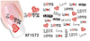 XF1567-1572 Love Water Nail Sticker