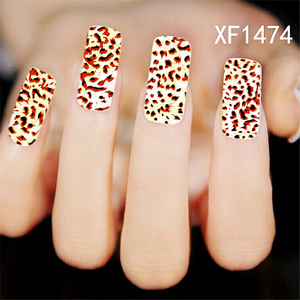 XF1474-1479 Leopard Water Nail Sticker