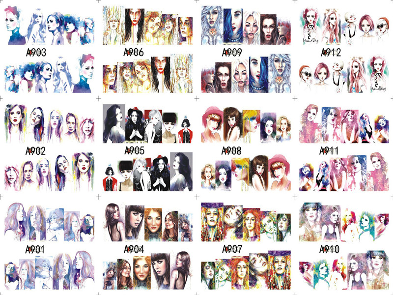 A901-912 Women Water Nail Sticker