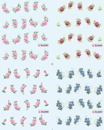 Flower Design Water Nail Sticker