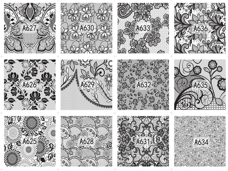 A625-636 Pattern Water Nail Sticker