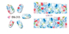 BN013-018 Flower Water Nail Sticker