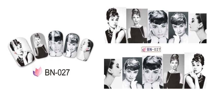 BN025-030 Women Water Nail Sticker