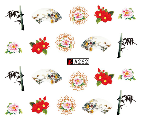 A259-264 Flower Water Nail Sticker