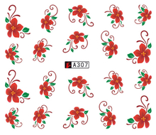 A307-312 Flower Water Nail Sticker