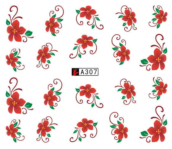 A307-312 Flower Water Nail Sticker