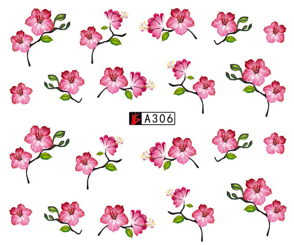 A301-306 Flower Water Nail Sticker