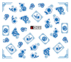 A283-288 Blue Flower Water Nail Sticker