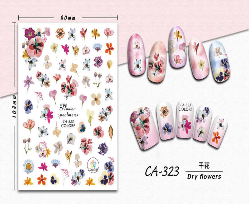 CA-323 3D Dry Flower Nail Sticker