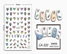 CA-320 3D Feather Ornament Nail Sticker