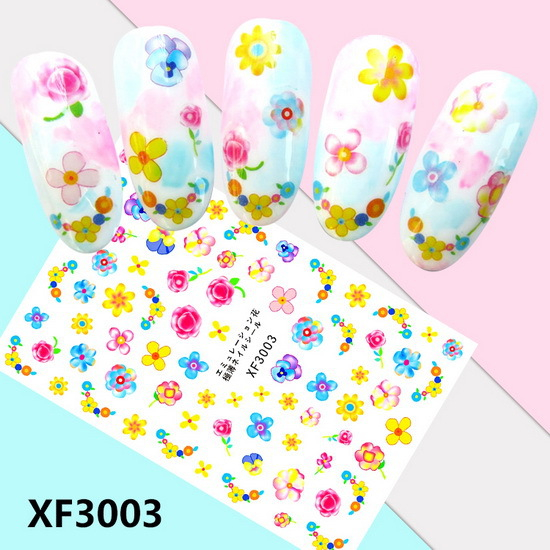 XF3003 3D Self Adhesive Flower Nail Art Sticker 