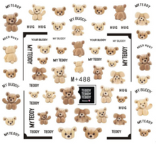 M+488-492 Tebby Bear Water Nail Sticker 