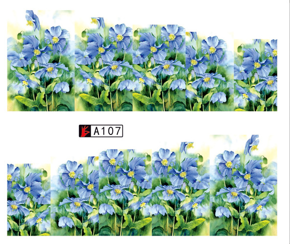 A103-108 Flower Water Nail Sticker