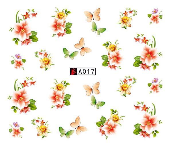 A013-018 Flower Water Nail Sticker