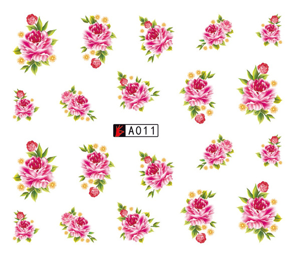 A007-012 Flower Water Nail Sticker