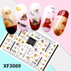 XF3069 3D Self Adhesive Teddy Bear Nail Sticker 
