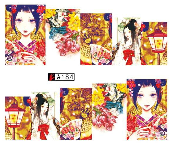 A181-186 Cartoon Water Nail Sticker