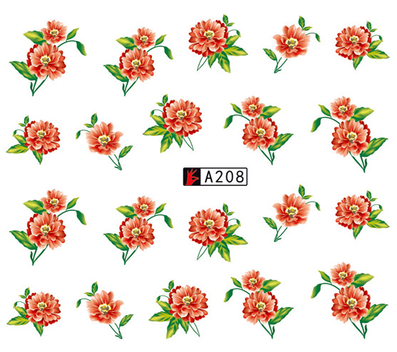 A205-210 Flower Water Nail Sticker