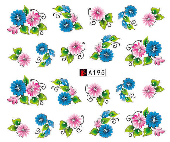 A193-198 Flower Water Nail Sticker