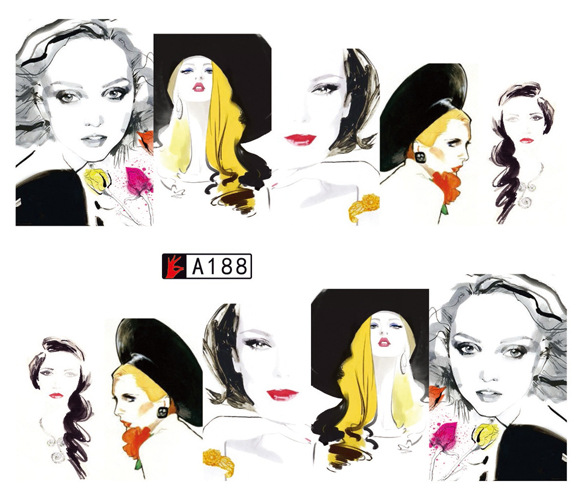 A187-192 Cartoon Water Nail Sticker