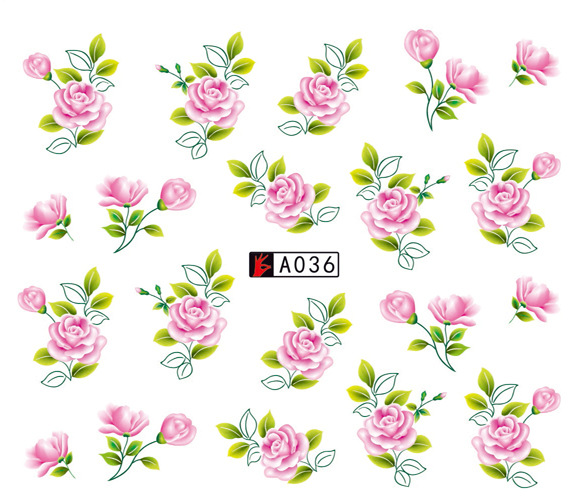 A031-036 Flower Water Nail Sticker