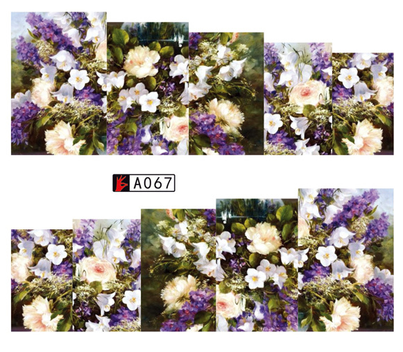 A067-072 Flower Water Nail Sticker