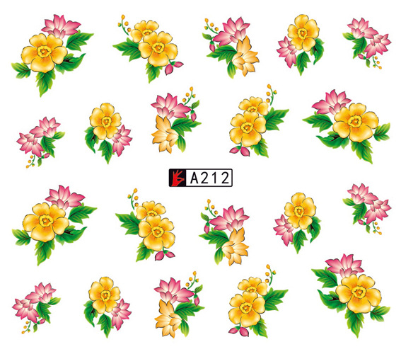 A211-216 Flower Water Nail Sticker