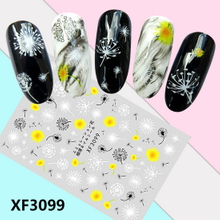 XF3099 3D Self Adhesive Dandelion Nail Sticker 