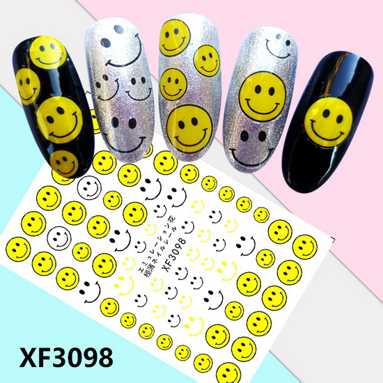 XF3098 3D Self Adhesive Emoji Nail Sticker 