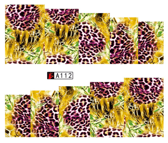 A109-114 Leopard Print Water Nail Sticker