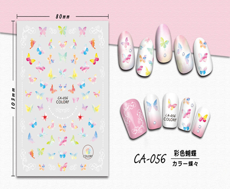 CA-056 3D Colorful Butterfly Nail Sticker