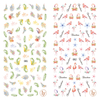 LY081-082 Thin 3D Feather And Flamingo Nail Art Sticker