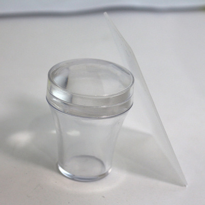 4cm Big Size Silicone Head Transparent Jelly Nail Stamper with Scraper