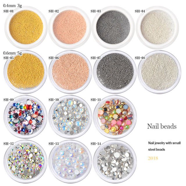 Nail Beads Nail Jewelry with Steel Beads Nail Decoration