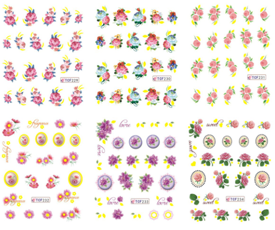 Flower Water Nail Sticker