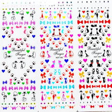 HOT094-096 Bow-knot And Cat Water Nail Sticker