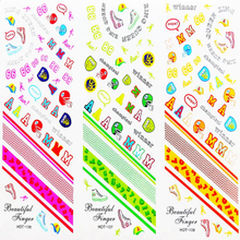 HOT136-138 Letters And Number Water Nail Sticker