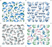 C011-014 Dolphin Water Nail Sticker