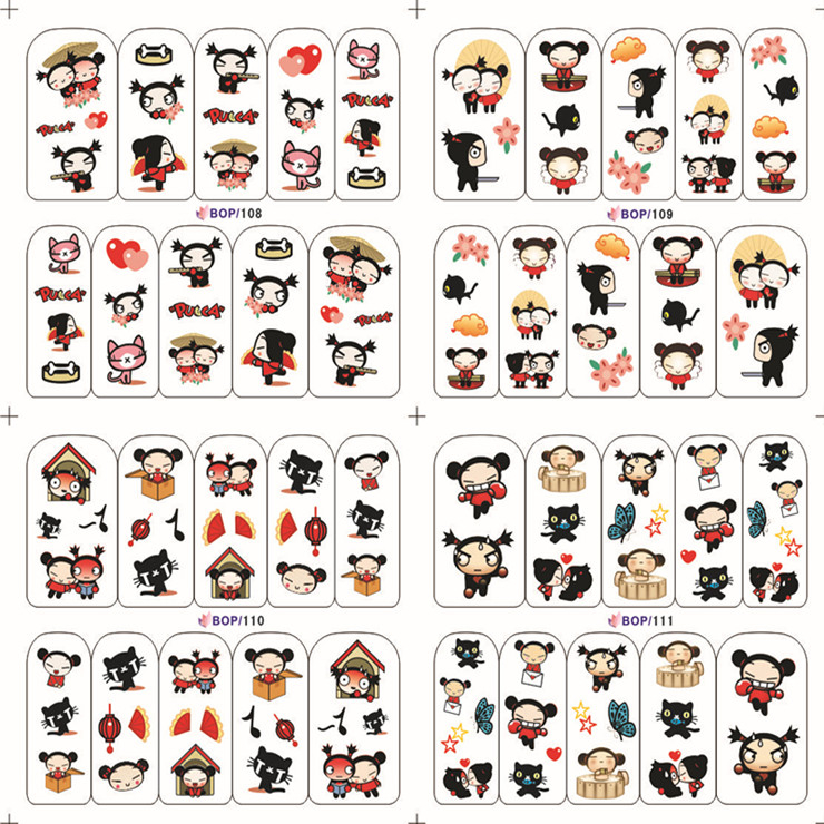 Cartoon Water Nail Sticker(Single Or 4 in 1)