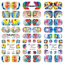 HOT352-354 Watercolor Plant Water Nail Sticker