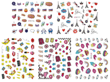 E776-786 3D Cartoon Kisses Flower Simulation Nail Art Sticker