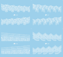 D188-199 White Water Nail Sticker