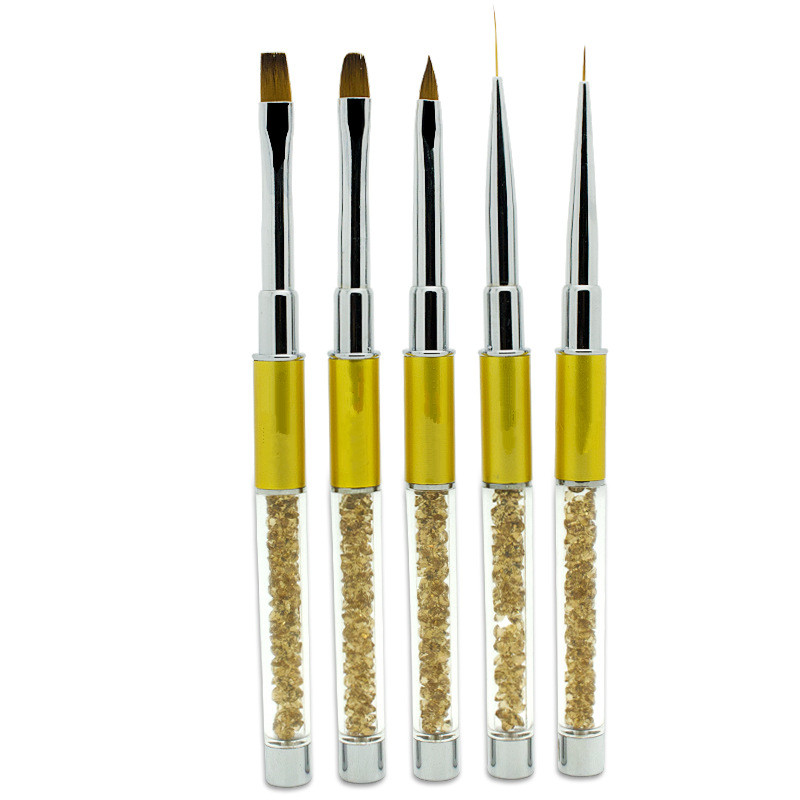 5pcs High Quality Rhinestone Handle Nail Brush Set
