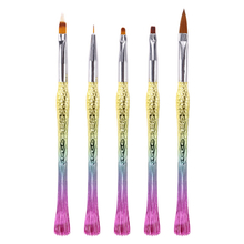 5pcs Mermaid Tail UV Gel Nail Art Brushes Polish Painting Pen 