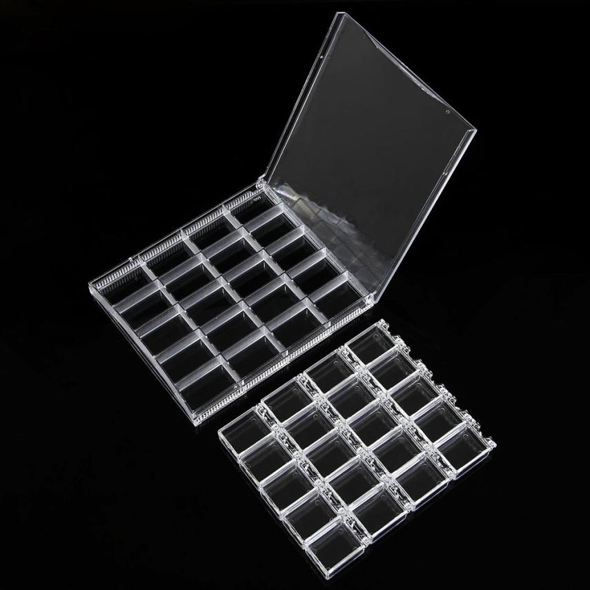 20 Grids Acrylic Empty Storage Box Strass Beads Jewelry Decoration Container