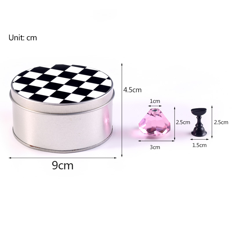 Magnetic Checkerboard False Nail Tips Display 