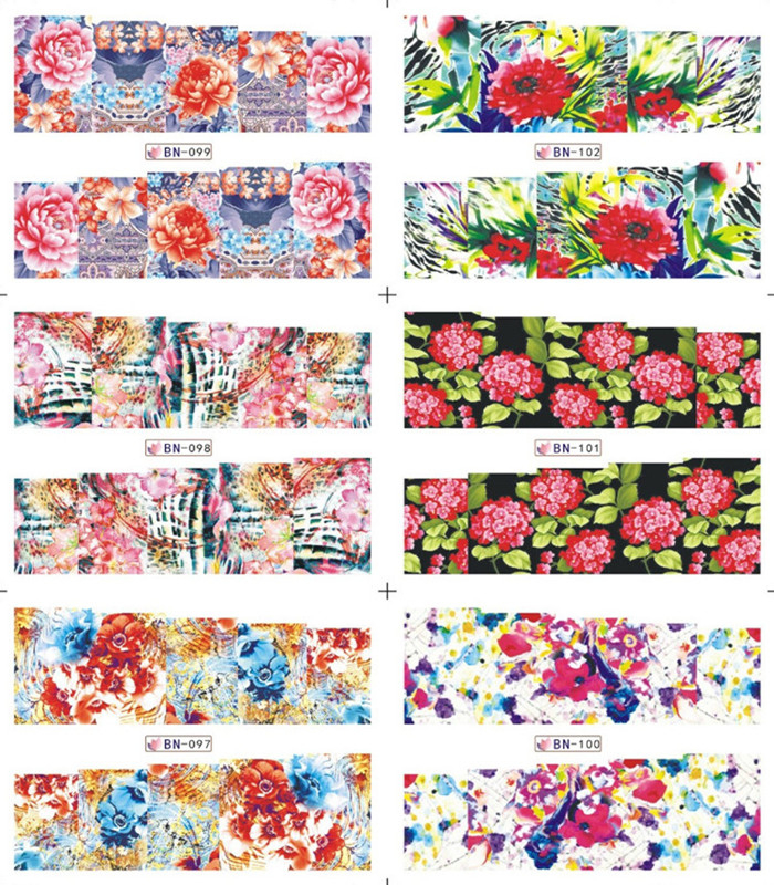 BN097-108 Flower Water Nail Sticker