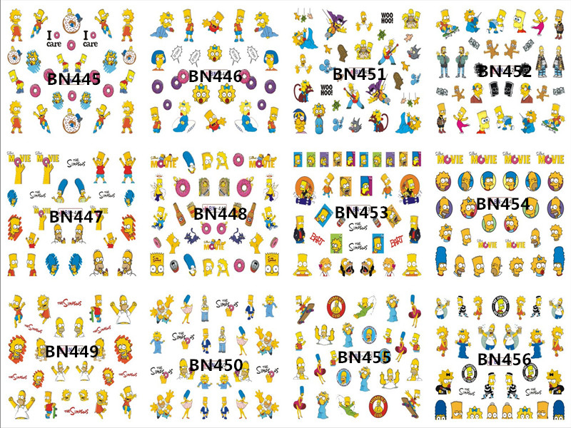 BN445-456 Simpson Water Nail Sticker